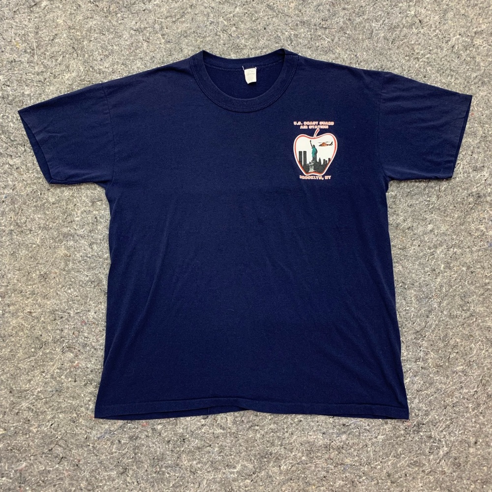 Vintage US Coast Guard Air Station Brooklyn NY navy t-shirt XL